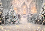 Winter Schnee Weihnachtsbaum Bokeh Hintergrund für Fotostudio G-1194