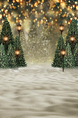 Weihnachtsbäume Hintergründe Schneebedeckter Kulisse für Fotografische Aufnahme G-1441
