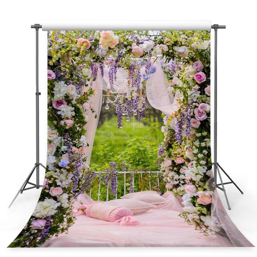 Headboard Background Flowers Backdrops Pink Backdrops G-234