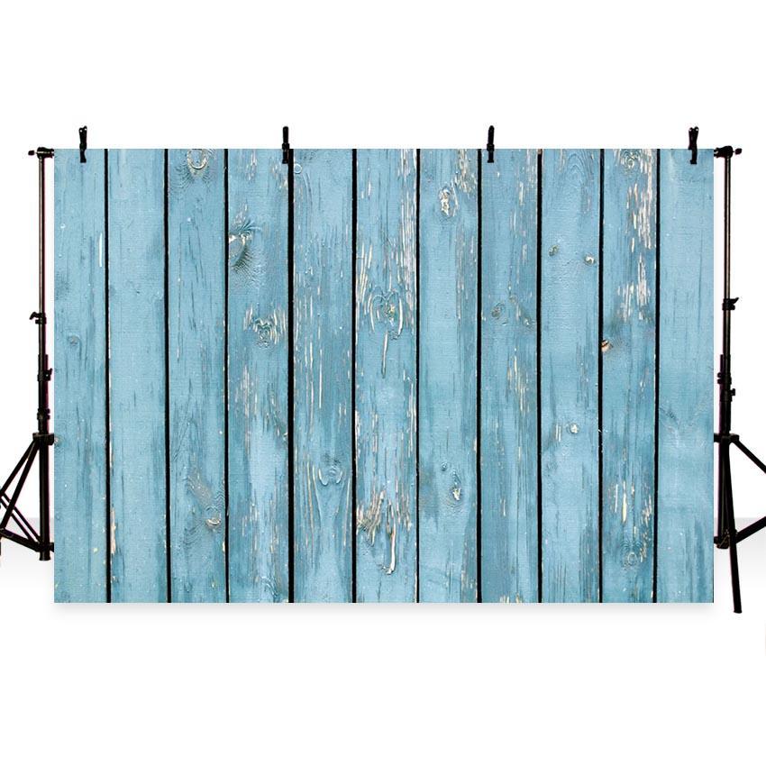 Blue Wodden Wall Photography Backdrop