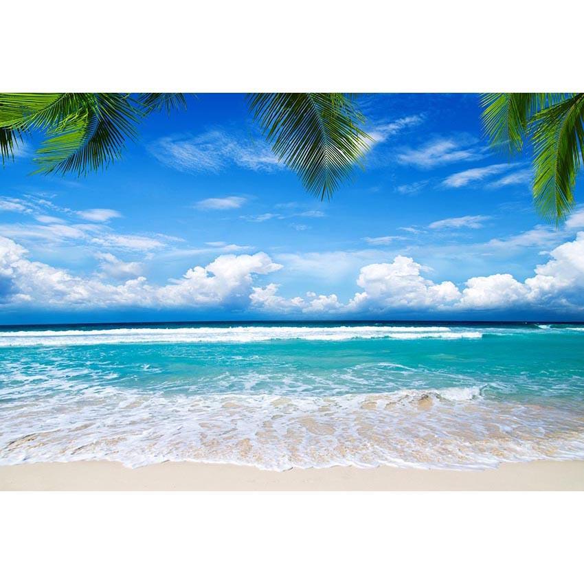 Blue Ocean Sky Beach Summer Holiday Photo Backdrop G-674