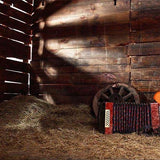 Old Barn Backdrop Western Cowboy Vintage Wheel Guitar Wood Plank Straw Photo Backdrop