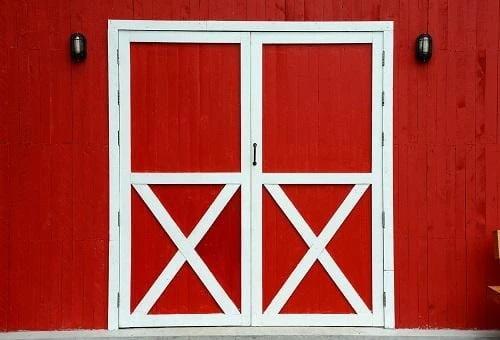 Red Wooden Barn Door Photography Backdrop GA-4