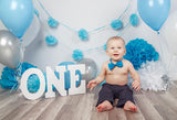Blumenwand Ballons Blauer Hintergrund für Baby Fotografie GX-1036