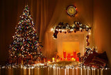 Weihnachten Dekoration Warmer Kerzenlicht Hintergrund für Fotografie GX-1079