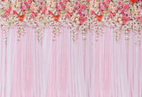 Gedruckte Vorhangfassade Blumenhintergrund für Hochzeit HJ04267