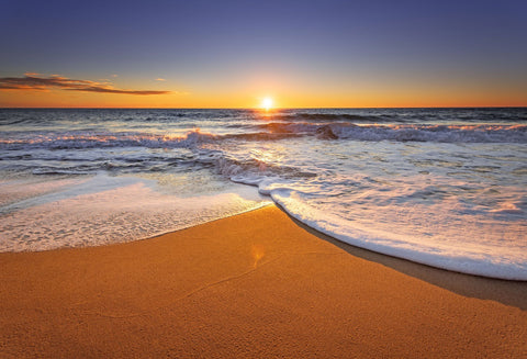 Summer Sunset Beach Sky  Blue Ocean Backdrop HJ05414