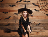 Spinnennetz Fledermaus Holzwand Halloween Hintergründe für die Fotografie DBD-H19147