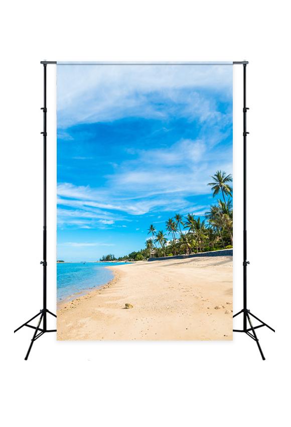 Summer Beach Blue Ocean Sky Studio Backdrop J03151