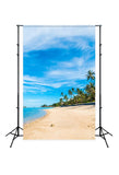 Summer Beach Blue Ocean Sky Studio Backdrop J03151