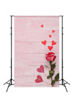 Red Rose Love Heart Backdrop for Valentine's Day Photography J03234