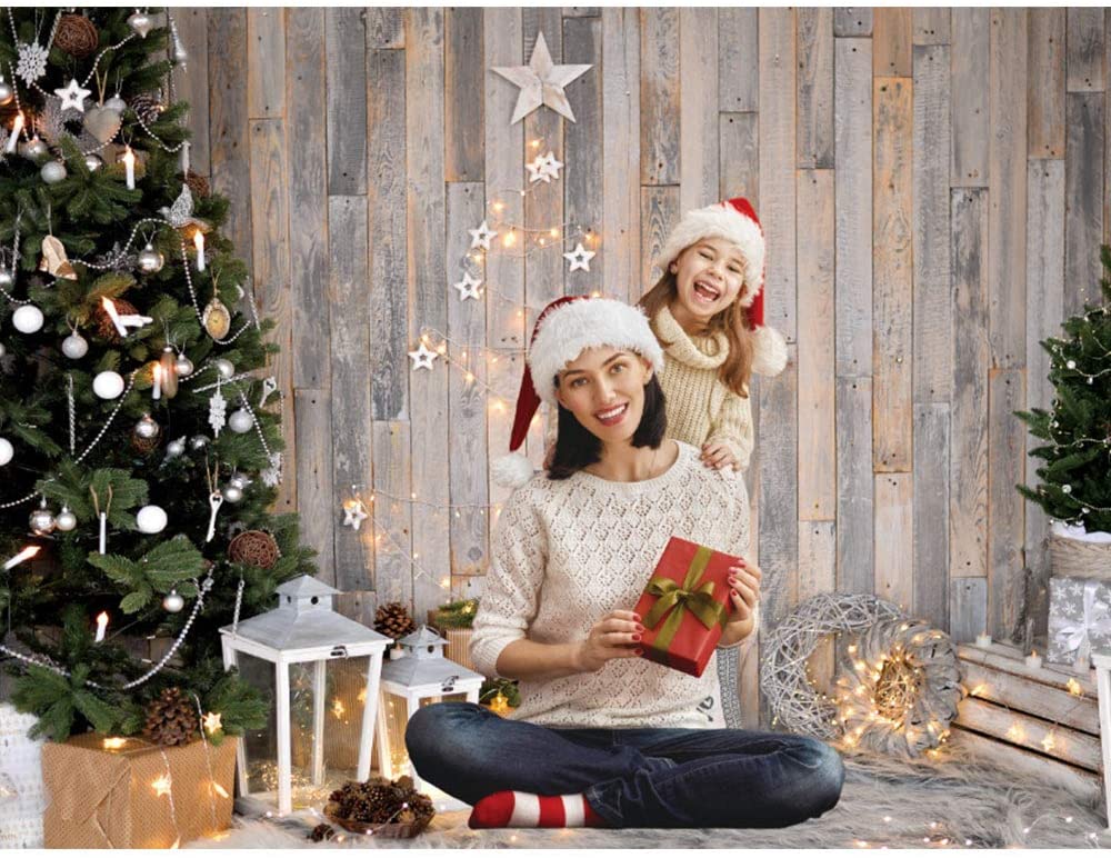 Christmas Tree Wood Wall Photography Backdrop