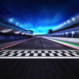 Race Track Finish Line  Night Scene 3D Racing Competition Photo Backdrop MR-2262