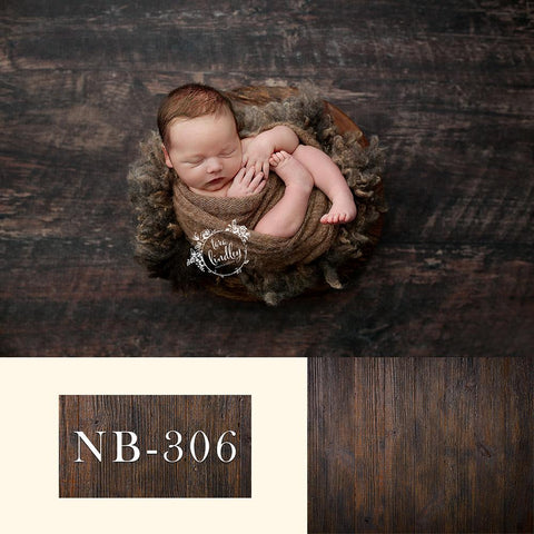 Retro Dunkelbrauner Holz Hintergrund für Neugeborene Fotografie NB-306