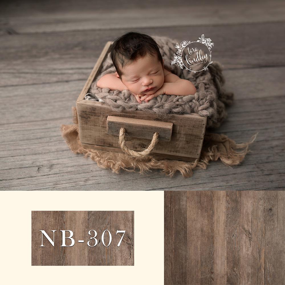 Retro Hellbrauner Holz Hintergrund für Neugeborene Fotografie NB-307