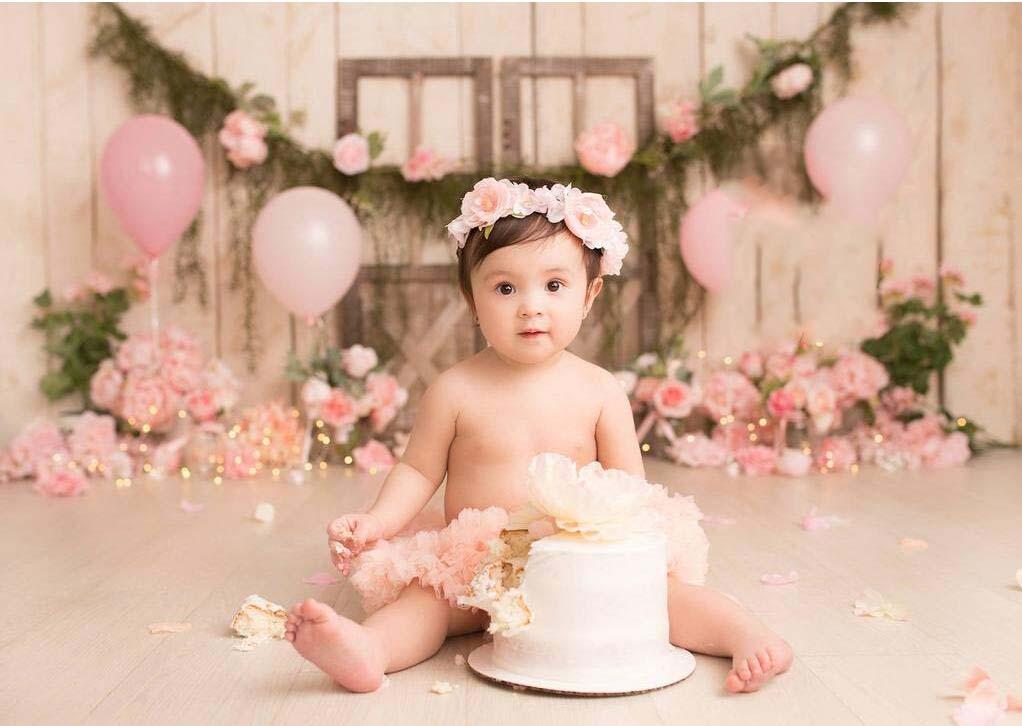 Barn Door Pink Flowers Photography Backdrop NB-322