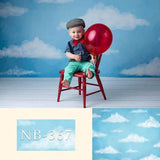 Schöner blauer Himmel und weiße Wolken Hintergrund für Neugeborenen Fotografie NB-367