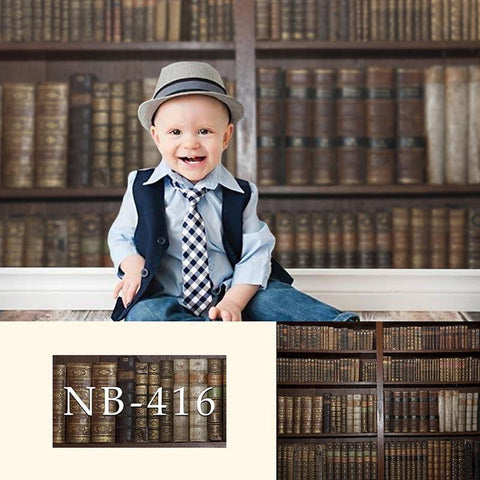 Retro Bücherregal Wand Hintergrund für Baby Fotografie NB-416