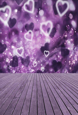 Valentine's Day Purple Fantasy Love Heart Photo Booth Backdrop S-1096