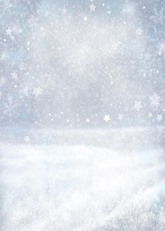 White Snow Snowflake Stars Bokeh Backdrop for Photography S-1148
