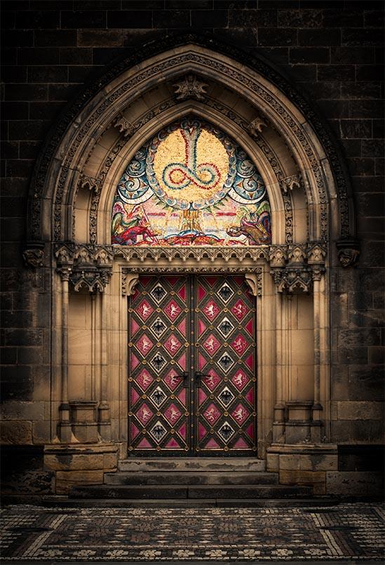 Castle Door Medieval Backdrops Vintage Middle Age Backgrounds S-3058