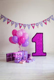 Birthday Party Background Balloons Backdrop Pink Backdrop S-3062