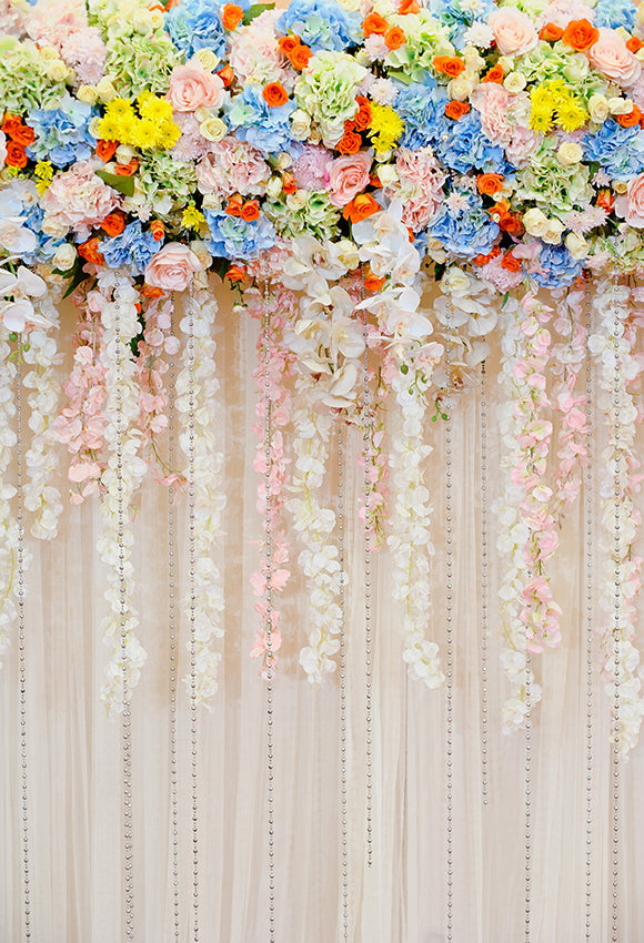 Hochzeitsdekoration Blumenvorhang Hintergrund SH-1000