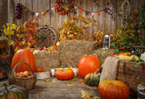 Autumn Hay Pumpkins Photography Backdrop