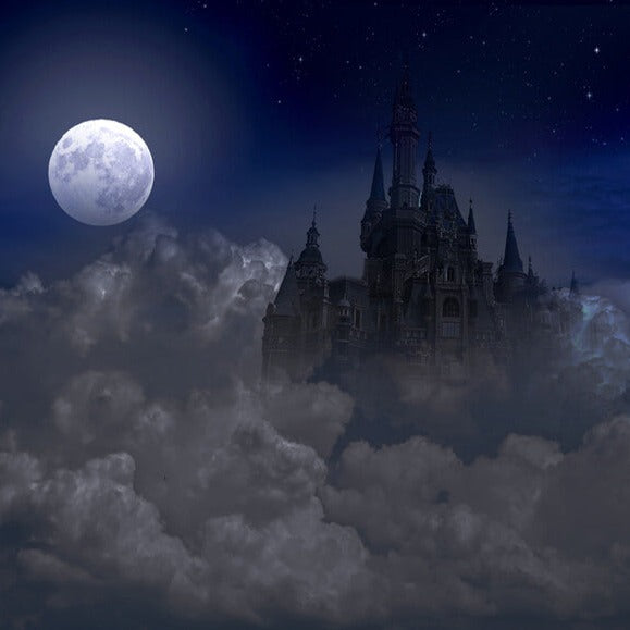 Ghost Castle  Halloween Night Sky Backdrop for Photography