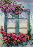 Blumen-Fenster-Hintergrund für Fotografie SH-809