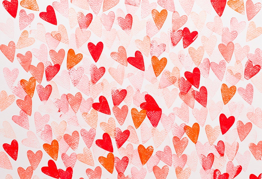Watercolor Love Heart Valentine Photography Backdrop