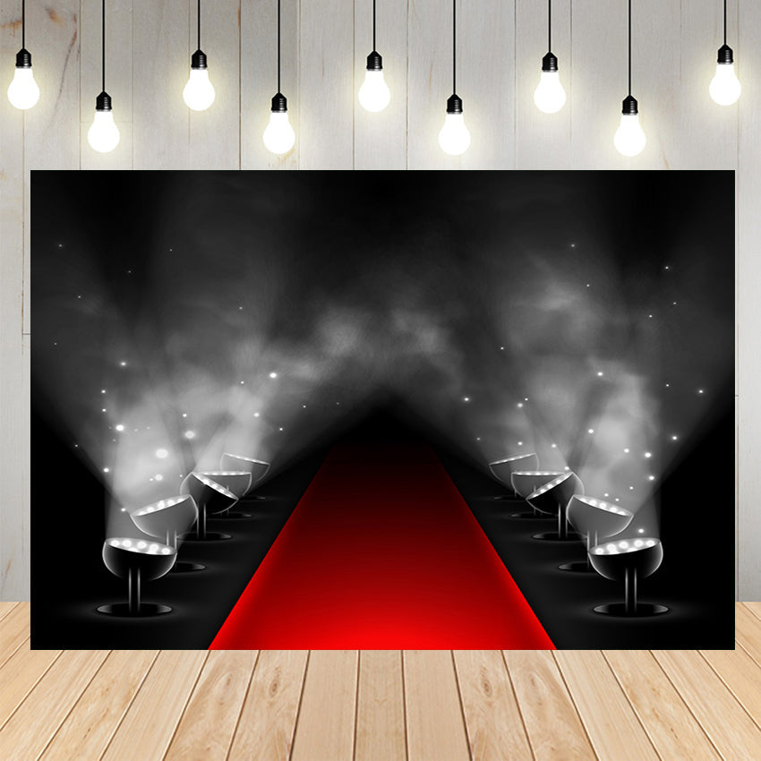 Red Carpet Spotlights Stage Photography Backdrop