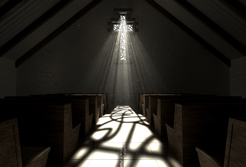 Religiöse Kirchenkruzifix-Form-Fenster-Hintergrund SH-989