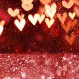Red Shinny  Hearts Backdrops for  Valentine Photography SH519
