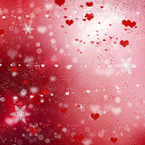 Bokeh Love Hearts Snowflake Valentine's Day  Backdrop SH578