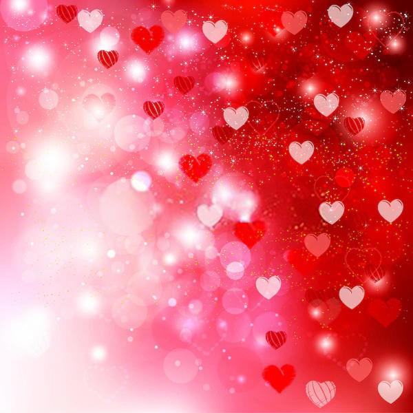 Beautiful Hearts Red Bokeh Backdrop for Valentine's Day SH586