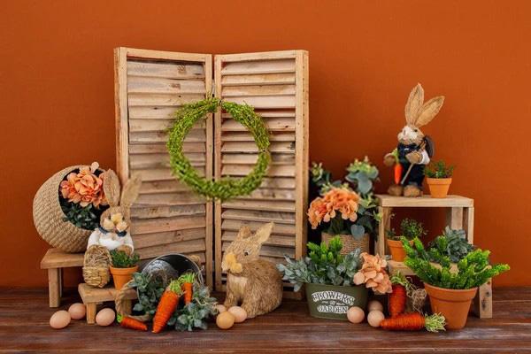 Easter Eggs Rabbit Photo Booth Backdrop SH597