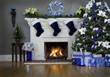 Fireplace Stockings Christmas Photo Backdrop