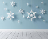 Snowflakes Blue Wall Christmas Backdrops for Photography DBD-19248