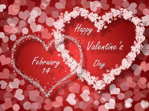 Red  Hearts Romantic Valentine Photo Studio Backdrops VAT-15