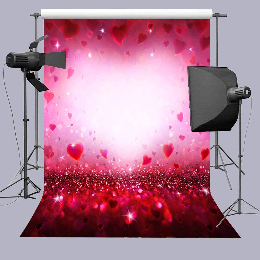 Rot Pink Hearts Sparkle Hintergrund für Valentinstag Fotos VAT-41