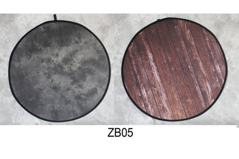 Rund Schwarz Abstrakt Texture/Holz Doppelseitig Faltbar Hintergrund  5x5ft(1.5x1.5m) ZB05