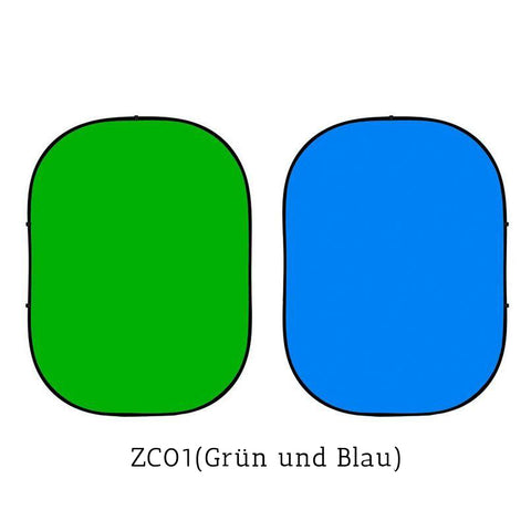 Faltbar Doppelseitig Grün und Blau Fotografie Hintergrund 5x6.5ft(1.5x2m) ZC02 