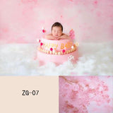 Neugeborener Hintergrund Rosa Blumenhintergrund Baby Girl Fotografie Hintergrund ZG-07