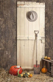 White Barn Door Pumpkin Straw Photography Backdrop ZH-4