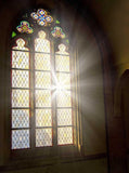 Gothic Window Diamond Pattern Sunlight Photo Backdrop KAT-119