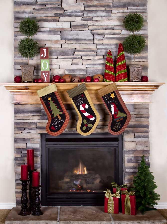 Christmas Fireplace Brick Wall Sock Gift Decoration Backdrop For Photography KAT-93