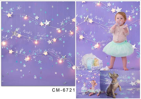 Lila Hintergrund mit Glänzend Stern für Baby Fotografie CM-6721