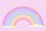 Rainbow Pink Stars Backdrop for Newborn Photo Booth LV-019