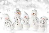 Cute Snowman Snowflake Bokeh Winter Photography Backdrop
